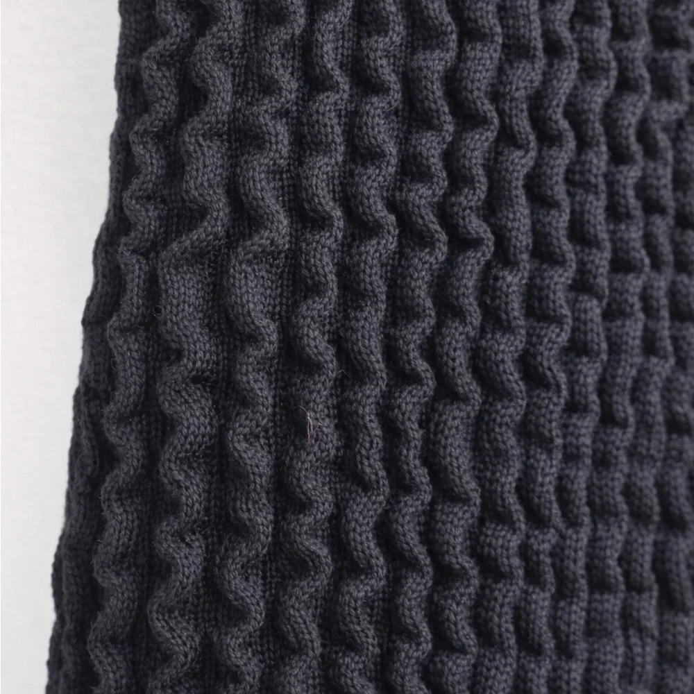 Z Supply Black Textured Stretch Midi Dress Spaghetti Strap Lined - Picture 3 of 6